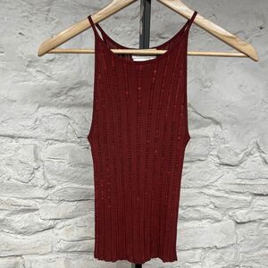 Bebe Moda 2 Red Tops Sequined Tank Sheer Long Sleeve Stretch Grunge Vtg 90s y2k